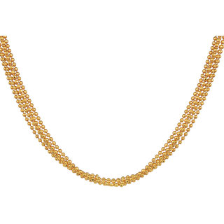                       MissMister 1 Micron Real Gold Plated 5 Liner Multistrand. Chain Necklace Jewellery for Women                                              