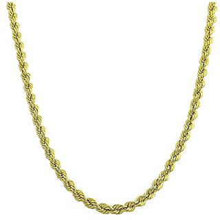                       MissMister 24 KT Gold Plated 30inch/4mm thick/44gms Long Rope Design Chain for Men and Women                                              