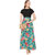 Saadhvi Green and Black Crepe Floral Print Stitched Gown For Woman