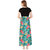 Saadhvi Green and Black Crepe Floral Print Stitched Gown For Woman