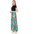 Saadhvi Green and Black Crepe Floral Print Stitched Gown For Woman