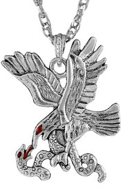 MissMister Silver Plated Eagle Hunting Snake Fashion Pendant Men