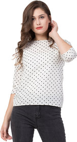 Jollify  Women's Printed 3/4 sleev casual top(white)