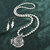 SILVERSHINE silverplated Designer traditional Long Pearl Drop Round pendant Necklace set for women Jewellery set