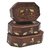 Desi Karigar Wooden Antique Brown Jewellery Box With Brass Work Set Of 3 Size LxBxH-8x5x2.5 Inch