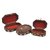 Desi Karigar Wooden Antique Brown Jewellery Box With Brass Work Set Of 3 Size LxBxH-8x5x2.5 Inch