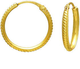 MissMister Gold plated Brass, rope design,light weight Hoop Bali earrings for Women Girls Ethnic