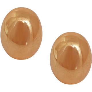 MissMister Golden half pearl Oval shaped stud earring Women Girls stylish fashion latest