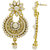 MissMister Gold plated CZ White Meena Pearl Ethnic Bridal Earring Jhumki for Women