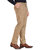 Inspire Luxury Beige Lycra Checkered Slim Fit Formal Trouser