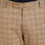 Inspire Luxury Beige Lycra Checkered Slim Fit Formal Trouser