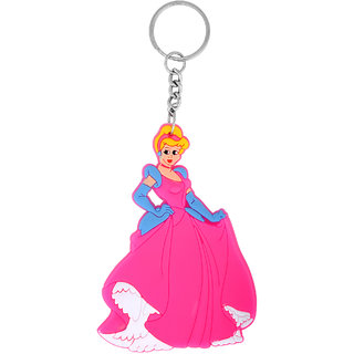                       MissMister PVC Pink Coloured Disney Princess keyring Keychain gift girls                                              
