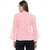 RIVI Pink Mesh Dobby Bell Sleeve Top with Polyinterlock Lining for Women