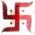 Buy 1 Get 1 Free Haraf Fashions Diwali Decorations Stickers Swastika with Om Decorative Embossed Red Colour Sparkly Stickers 2-2.5 Inches (12 Stickers)