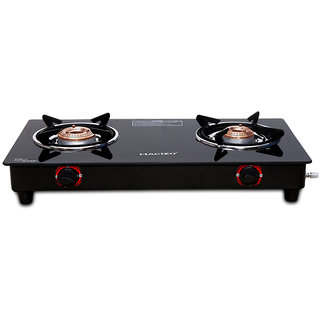 macizo brio 2 burner black manual ignition glass gas stove