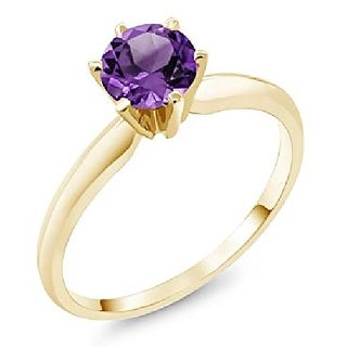                       CEYLONMINE-Precious Stone 5.25 Ratti amethyst/kathela stone gold plated for unisex                                              