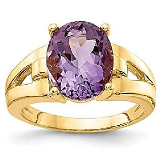                       Natural 5.25 Ratti Stone Amethyst/Kathela Ring  For Men & Women Original & Certified Stone Jamunia Gold Plated Stylish  Ring By CEYLONMINE                                              