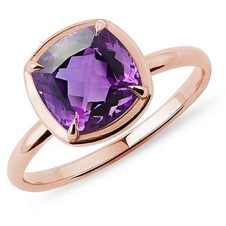                       CEYLONMINE- Amethyst/Kathela Stylish Ring 5.25 Carat Jamunia Gold Plated Designer Ring For Unisex                                              