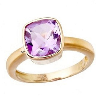                       Original Amethyst Stone 5.75 Ratti  Ring Original & Natural Amethyst/Kathela Gold Plated Ring Adjustable Ring For Unisex By CEYLONMINE                                              
