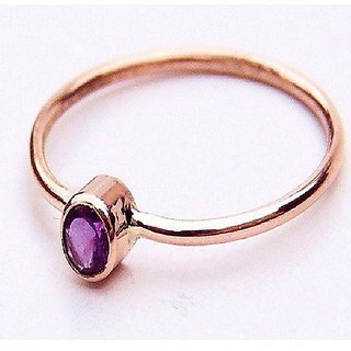                       CEYLONMINE- Natural Amethyst 5.25 ratti Gold Plated Ring Lab Certified & Precious Stone Kathela Ring For Unisex                                              