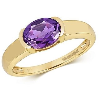                       Natural 5.25 Ratti Stone Amethyst/Kathela Ring  For Men & Women Original & Certified Stone Jamunia Gold Plated Stylish  Ring By CEYLONMINE                                              