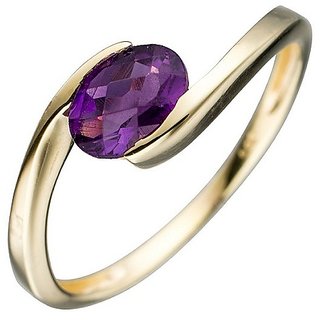                       Original Amethyst(Kathela) Gold Plated Adjustable ring Precious & Effective Stone 5.25 ratti Amethyst  Ring For Unisex BY CEYLONMINE                                              