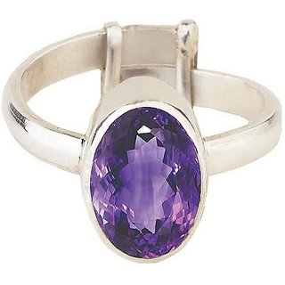                       CEYLONMINE- Lab Certified Amethyst Silver plated ring original & Unheated Stone  Jamuniya  designer finger ring                                              