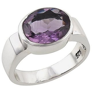                       CEYLONMINE-Certified 5.25 Carat Stone Amethyst/Jamunia  silver plated ring original Amethyst Stone designer finger ring                                              