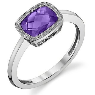                       CEYLONMINE- Natural Amethyst 5.25 ratti silver Plated Ring Lab Certified & Precious Stone Jamuniya Ring For Unisex                                              