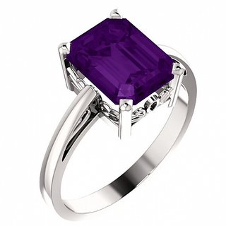                       CEYLONMINE-Lab Certified 5.25 ratti amethyst Silver plated ring original  Unheated Stone Jamuniya  designer finger ring                                              