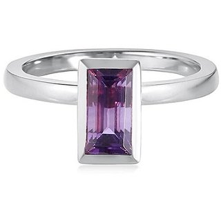                       CEYLONMINE-Certified 5.25 Carat Stone Amethyst/Jamuniya silver plated ring original Amethyst Stone designer finger ring                                              