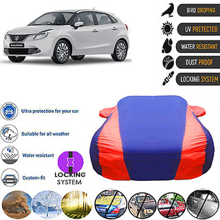 QulatiyBeast Car body cover for Maruti Suzuki New Baleno (Blue, Red)