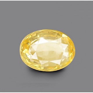                       IGI Yellow sapphire 5.5 ct stone Original  Precious Loose Pit Pukhraj/pukhraj Gemstone For Unisex By CEYLONMINE                                              