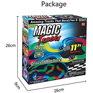 Zyka High Quality Magic Race Tracks - Bend Flex Glow Tracks (Pack of 1 set) 220pieces