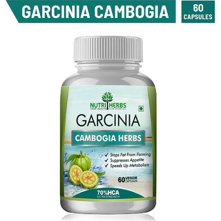 Nutriherbs Garcinia Cambogia Capsules ( 70 HCA ) 60 Capsules (Pack of 1)