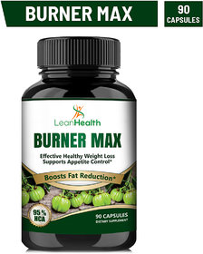 Leanhealth Burner Max Pure Garcinia Cambogia Extract - 95 HCA Capsules - Best Weight Management Supplement - Non GMO - Gluten and Gelatin Free - Natural Appetite Suppressant. Pack of 1