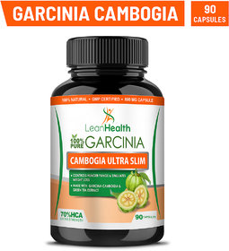 Leanhealth Garcinia Cambogia (70 HCA) Ultra Slim Capsule with Green Coffee Beans Acts As Appetite Suppressant 90 Capsules of 800 Mg