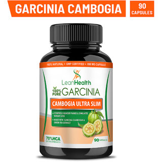 Leanhealth Garcinia Cambogia (70 HCA) Ultra Slim Capsule with Green Coffee Beans Acts As Appetite Suppressant 90 Capsules of 800 Mg