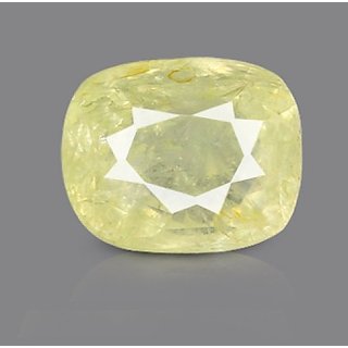                       Lab Certified  Unheated  Yellow sapphire/pukhraj 5.5 carat natural gemstone for unisex by CEYLONMINE                                              