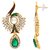 MissMister Peacock inspired CZ Earrings with Meena and Green Pear Shape Drops for Women