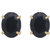 MissMister Gold plated Oval shape Imitation Black Diamond Stylish Fashion studs Earrings Women Girls