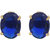 MissMister Gold plated Oval shape Royal Ink Blue Titanic colour Stylish Fashion studs Earrings Women Girls