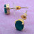 MissMister Gold plated Oval shape Faux Colombian Emerald Stylish Fashion studs Earrings Women Girls