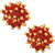 MissMister Brass, Gold plated, Flower shape Red and Gold beaded stylish Fashion party wear earrings Women Girls