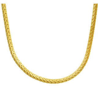 MissMister Gold Plated, Square Shape Italian Machine Necklace Chain, 22 Inch Fashion Chain Women