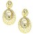 MissMister Brass Gold finish CZ Studded Oval shape fashionable Earrings for Women Girls