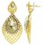 MissMister Brass Gold finish CZ Studded Marquoise shape designer Earrings for Women Girls