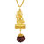 MissMister Gold plated Shiv and Original Rudraksh pendant Men women