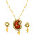 MissMister Gold Plated Red Colour Meenakari and Kundan, Kairi  Shape Handmade Chain Pendant Set Ethnic Traditional jewellry Necklace Set for Women