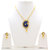 MissMister Gold Plated Blue Colour Meenakari and Kundan, Kairi Shape Handmade Chain Pendant Set Ethnic Traditional jewellry Necklace Set for Women